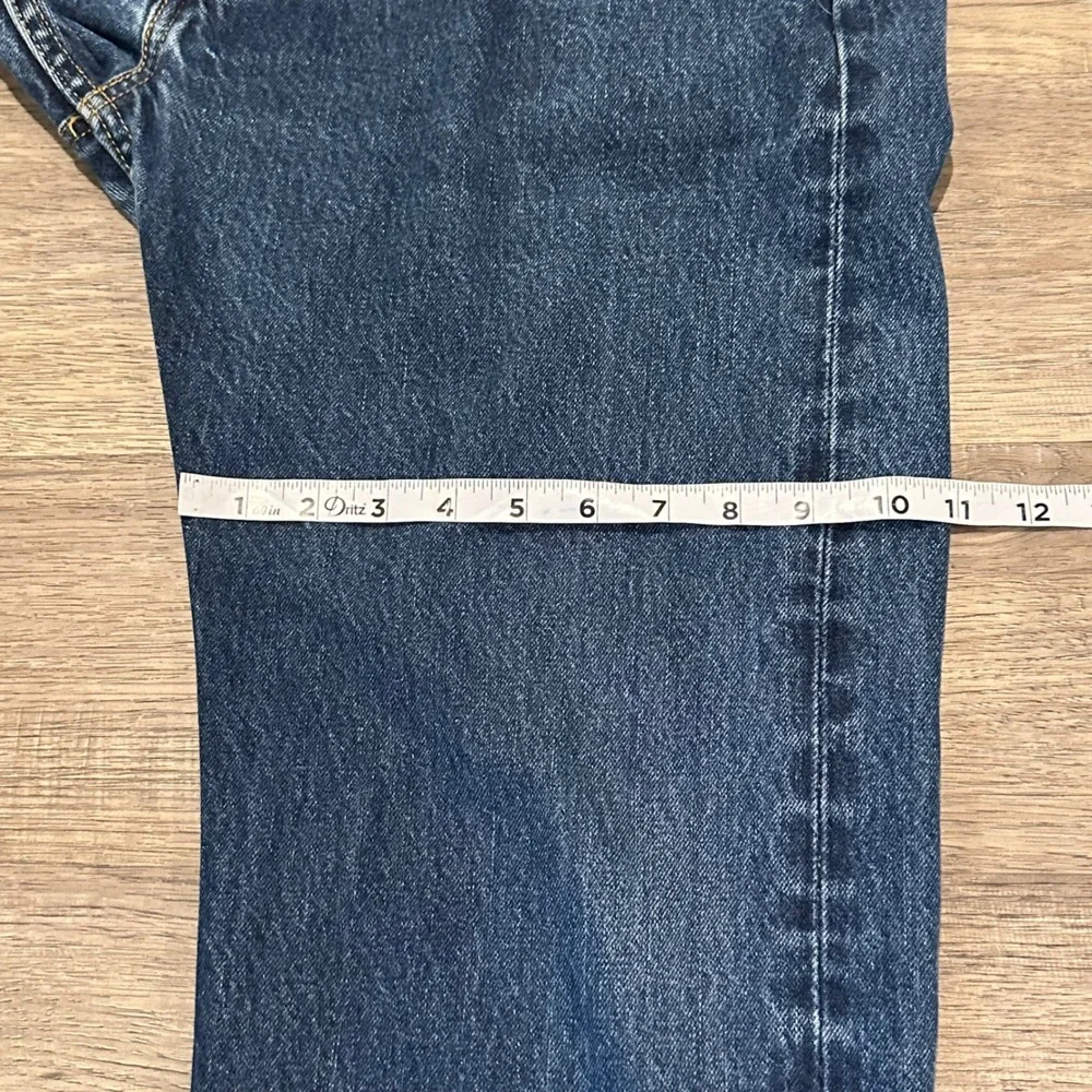Levis 505 Regular Fit Straight Leg Jeans Mens 38x32 Dark Wash Blue Denim